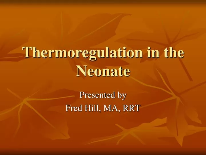 thermoregulation in the neonate