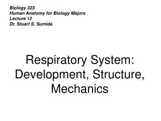 Biology 323 Human Anatomy for Biology Majors Lecture 12 Dr. Stuart S. Sumida