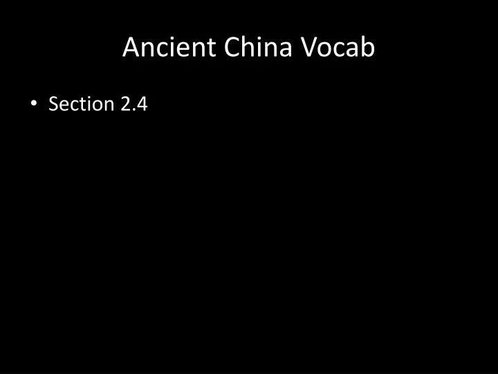ancient china vocab