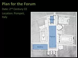 Plan for the Forum