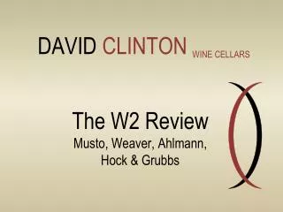 The W2 Review Musto, Weaver, Ahlmann, Hock &amp; Grubbs