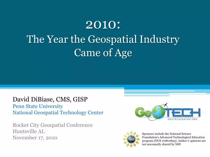 2010 the year the geospatial industry came of age
