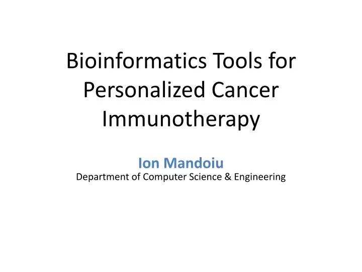 bioinformatics tools for personalized cancer immunotherapy