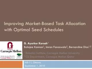 Improving Market-Based Task Allocation with Optimal Seed Schedules