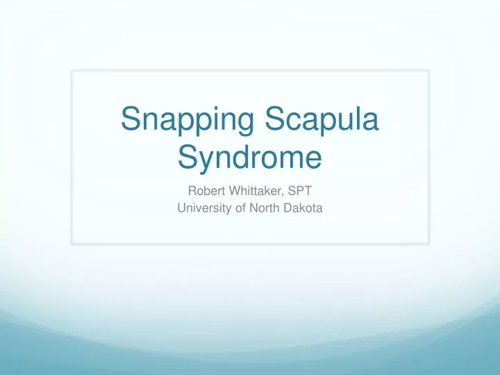 snapping scapula syndrome