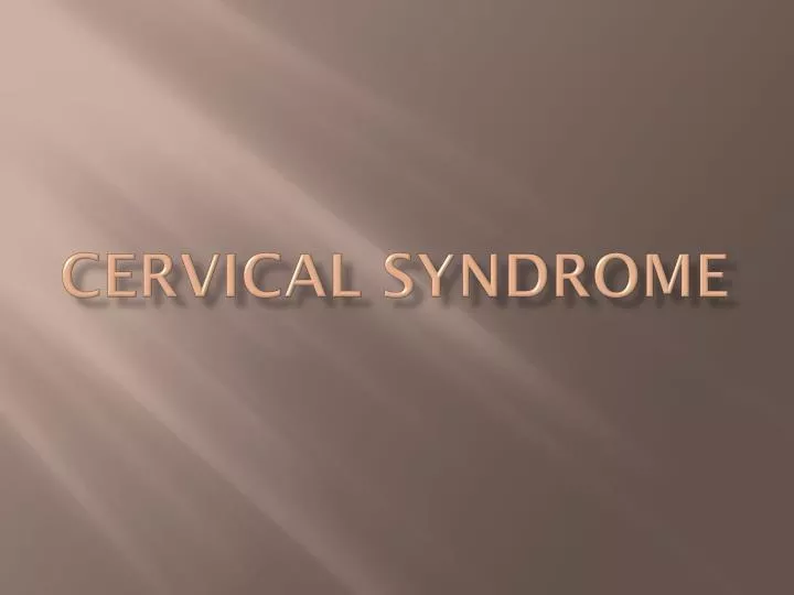cervical syndrome