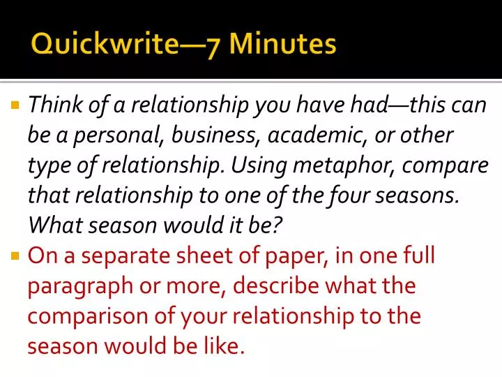 quickwrite 7 minutes