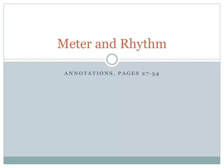 meter and rhythm
