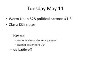 Tuesday May 11