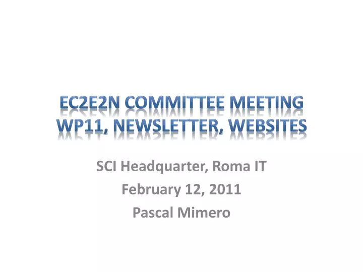 ec2e2n committee meeting wp11 newsletter websites