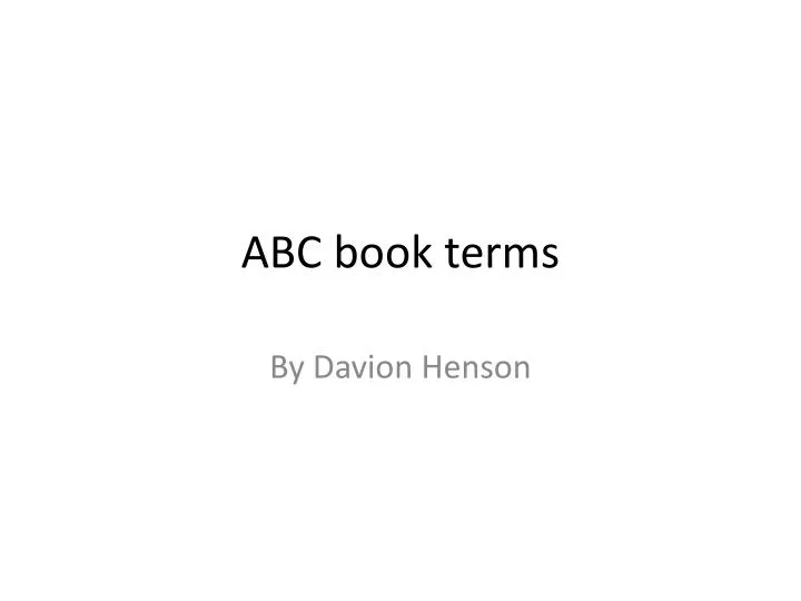 abc book terms