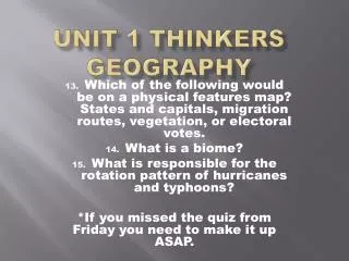 Unit 1 Thinkers Geography