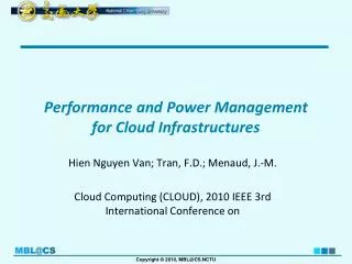 Performance and Power Management for Cloud Infrastructures