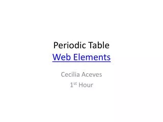 Periodic Table Web Elements