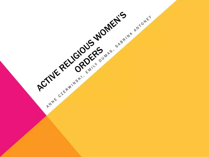 active religious women s orders