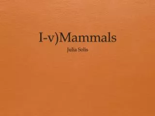I-v)Mammals