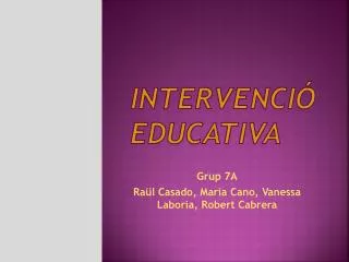 intervenci educativa