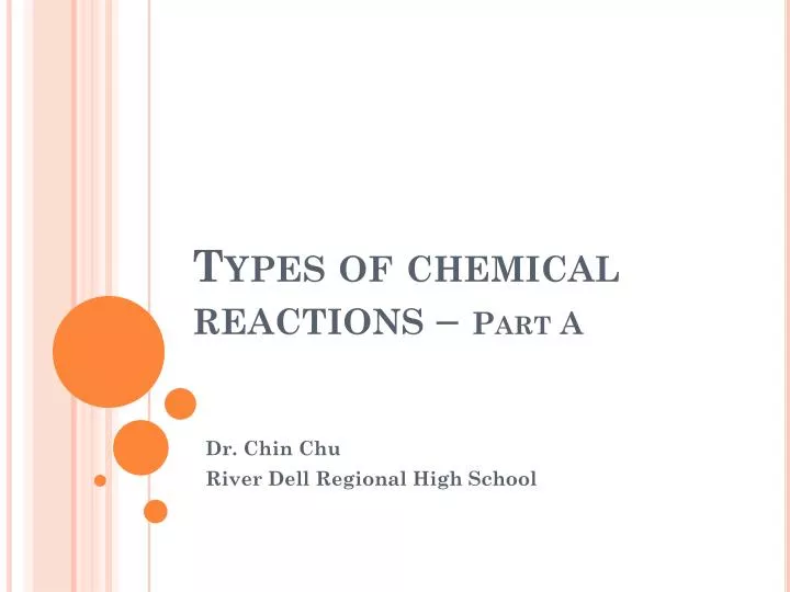 types of chemical reactions part a
