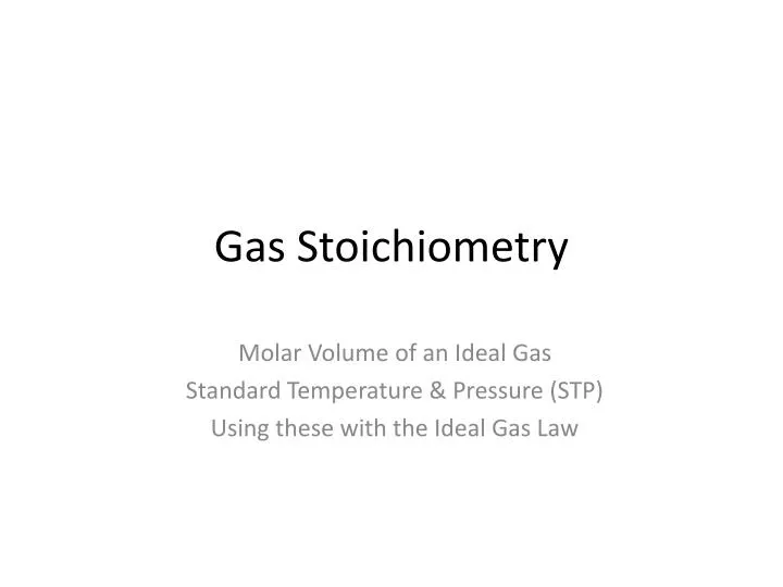 gas stoichiometry