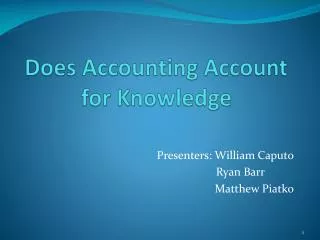 Does Accounting Account for Knowledge