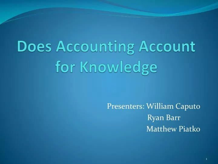 does accounting account for knowledge