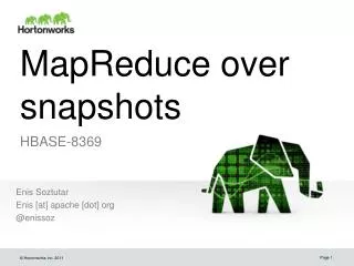 MapReduce over snapshots