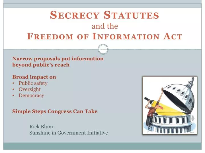 secrecy statutes and the freedom of information act