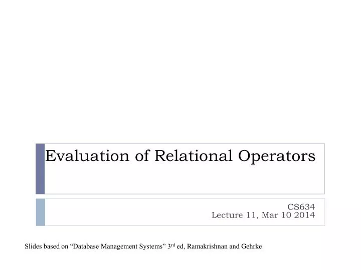 evaluation of relational operators