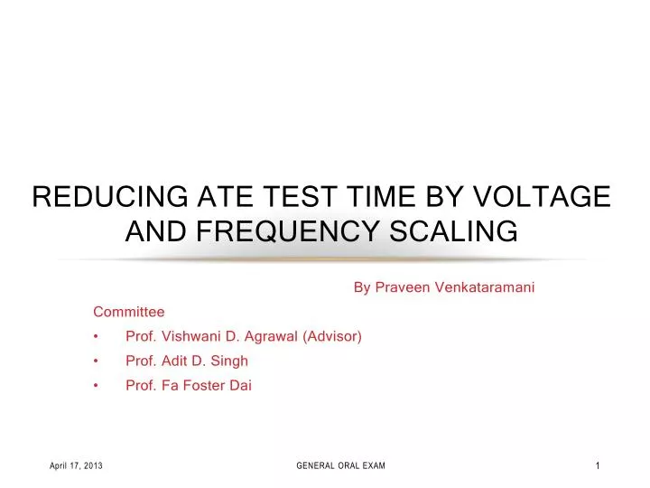 reducing ate test time by voltage and frequency scaling