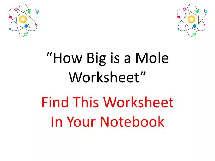 how big is a mole worksheet