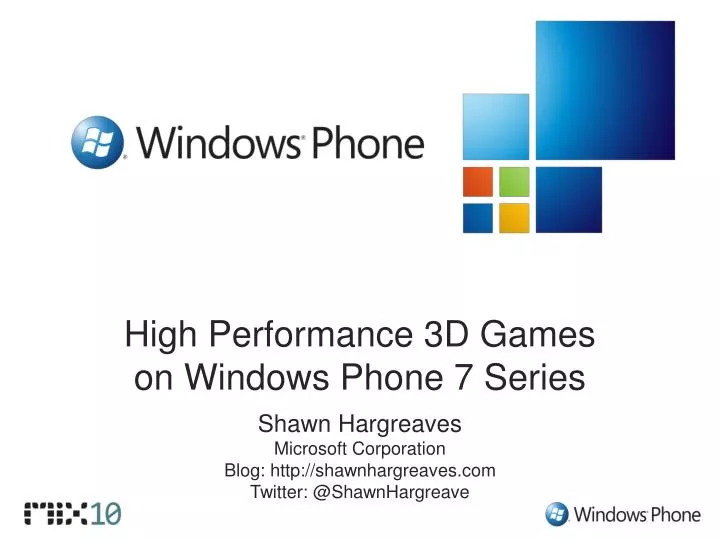 high performance 3d games on windows phone 7 series