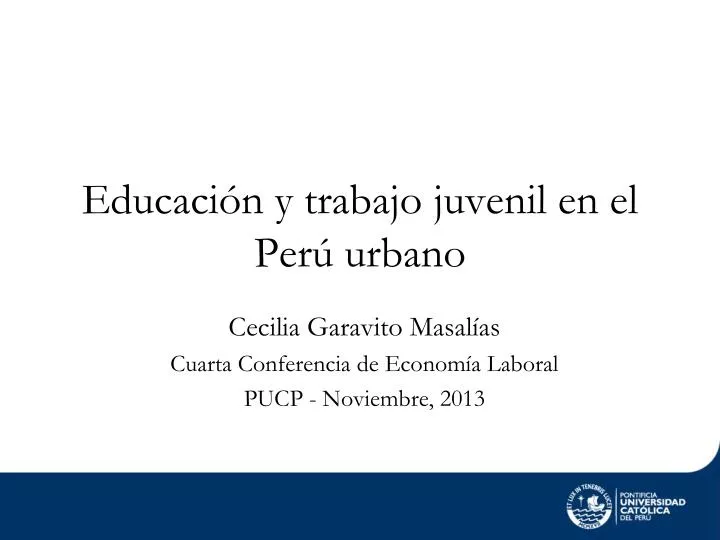 educaci n y trabajo juvenil en el per urbano