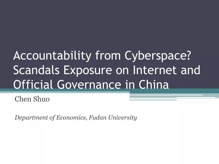 accountability from cyberspace scandals exposure on internet and official governance in china