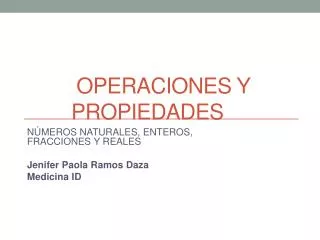 operaciones y propiedades