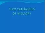 TWO CATEGORIES OF MEMORY - slide 1
