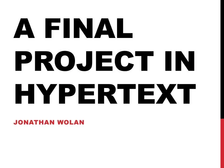 a final project in hypertext