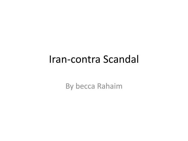 iran contra scandal