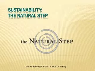 Sustainability : The Natural Step