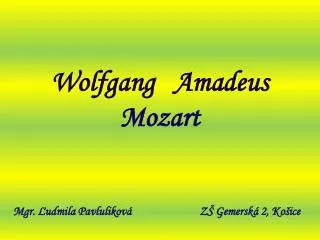 wolfgang amadeus mozart