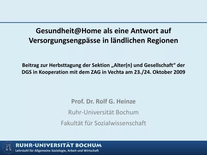 prof dr rolf g heinze ruhr universit t bochum fakult t f r sozialwissenschaft