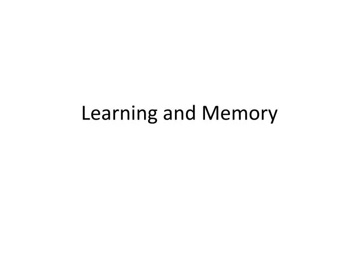 learning and memory