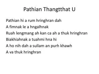 Pathian Thangtthat U