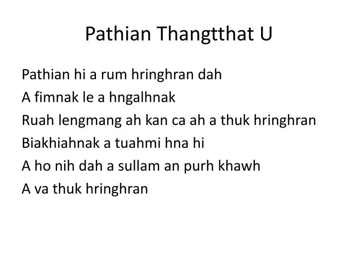 pathian thangtthat u