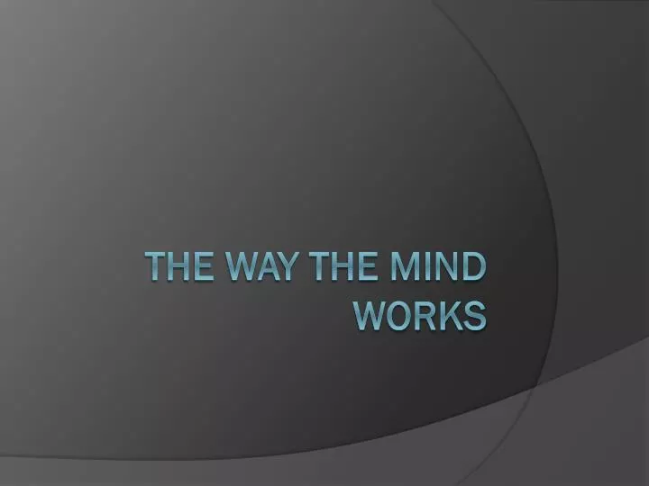 the way the mind works