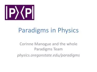 Paradigms in Physics