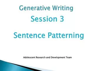 generative writing