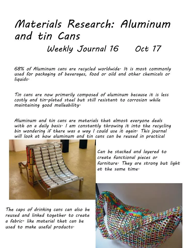 materials research aluminum and tin cans weekly journal 16 oct 17