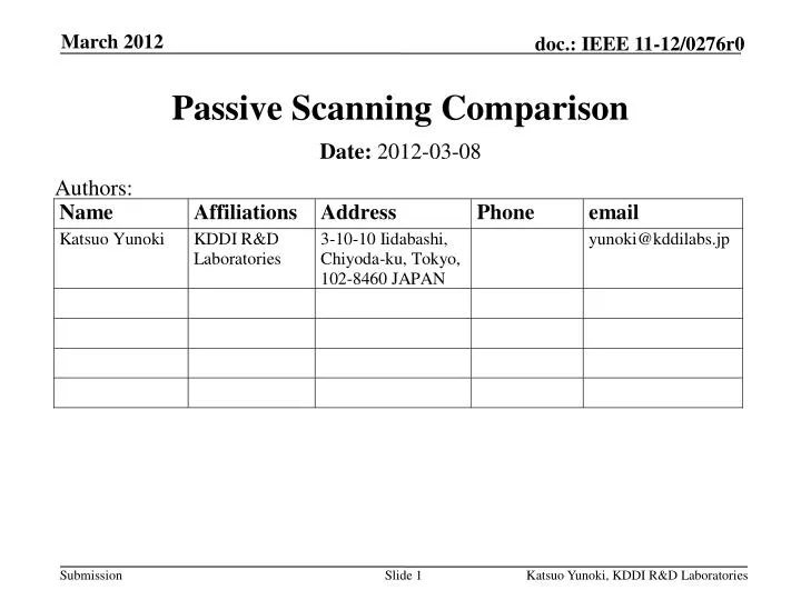 passive scanning comparison