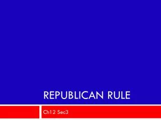 Republican Rule