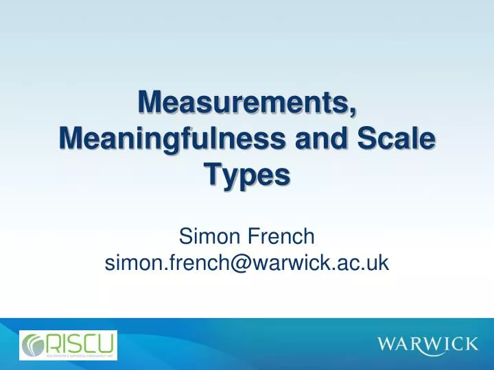 measurements meaningfulness and scale types